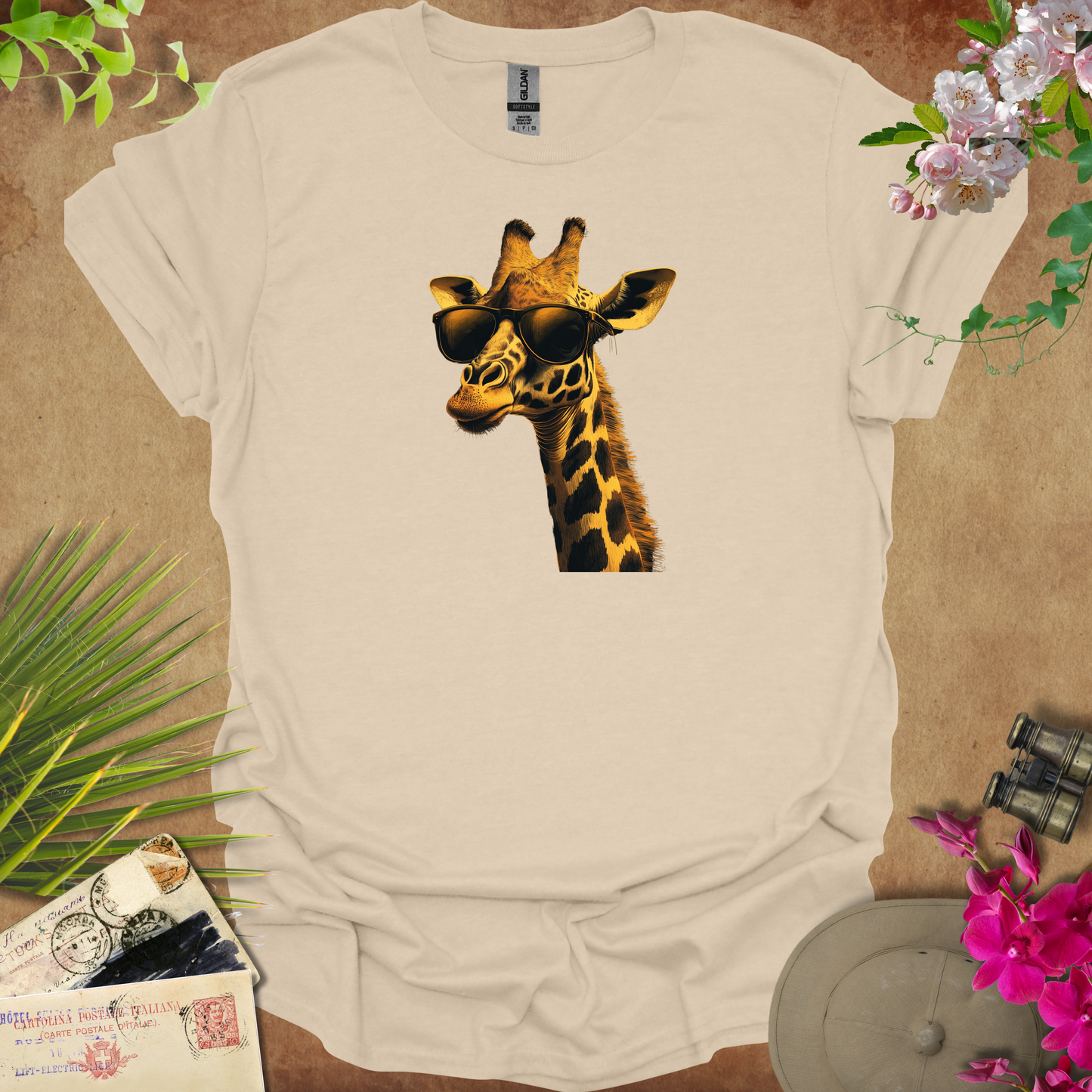 #72 Giraffe & Sunglasses T-Shirt