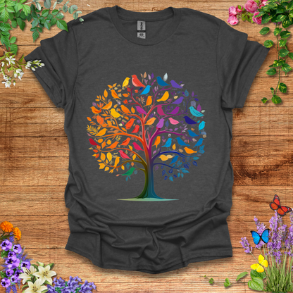 #82 Rainbow Birds & Tree T-Shirt