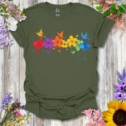 #245 Floral Birds T-Shirt