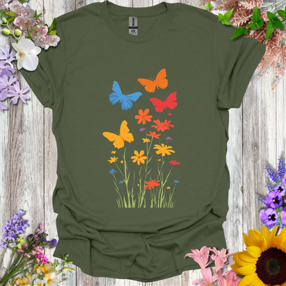 #231 Butterflies & Flowers T-Shirt