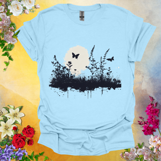 #218 Butterflies Wild Flowers T-Shirt