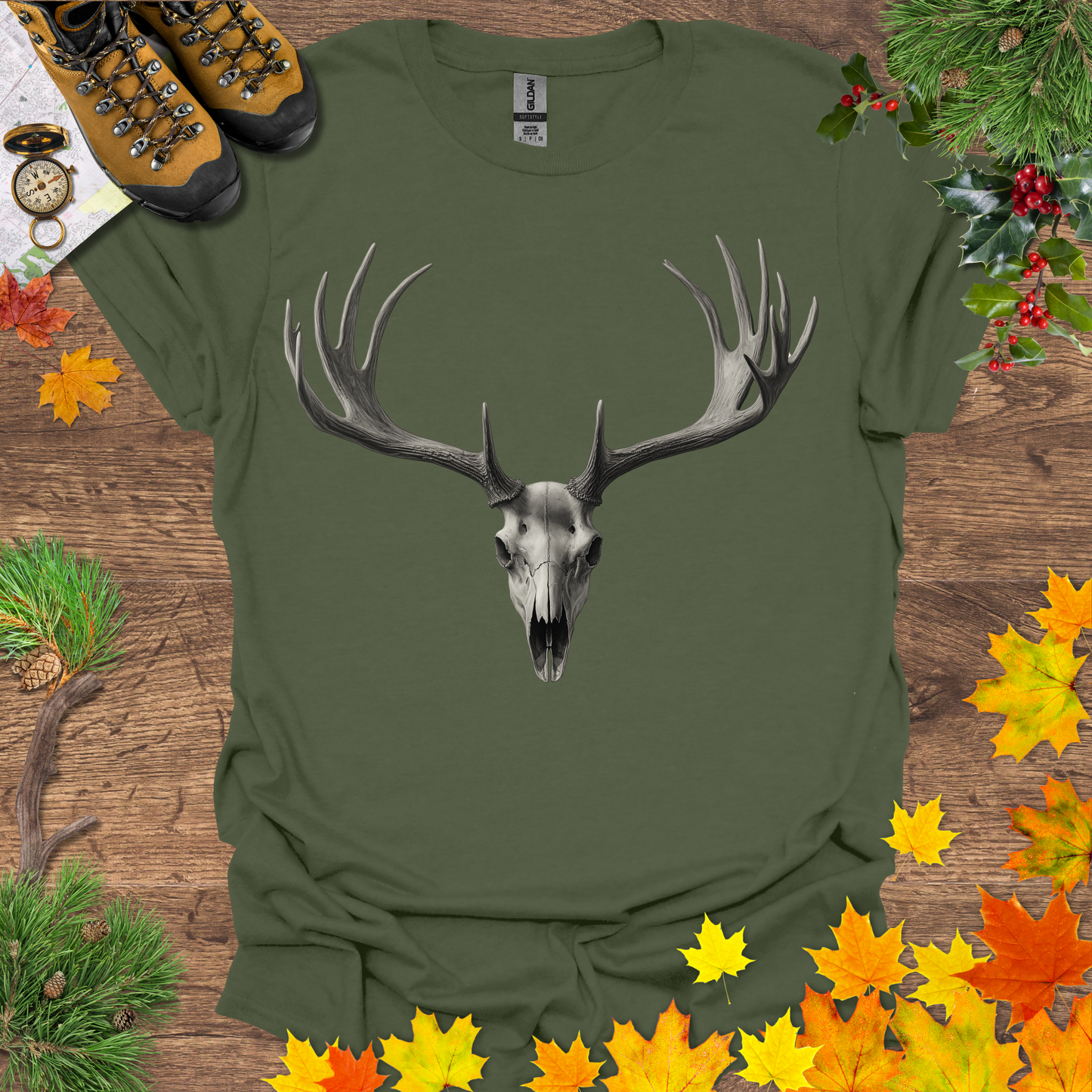 #164 Bull Elk Skull T-Shirt