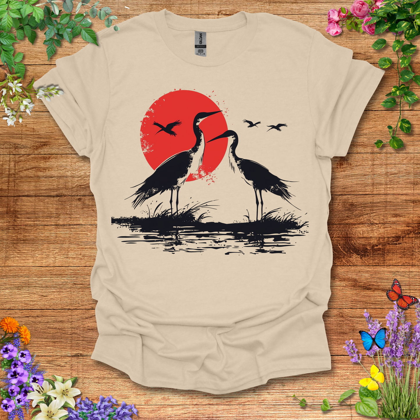 #41 Sun & Cranes T-Shirt