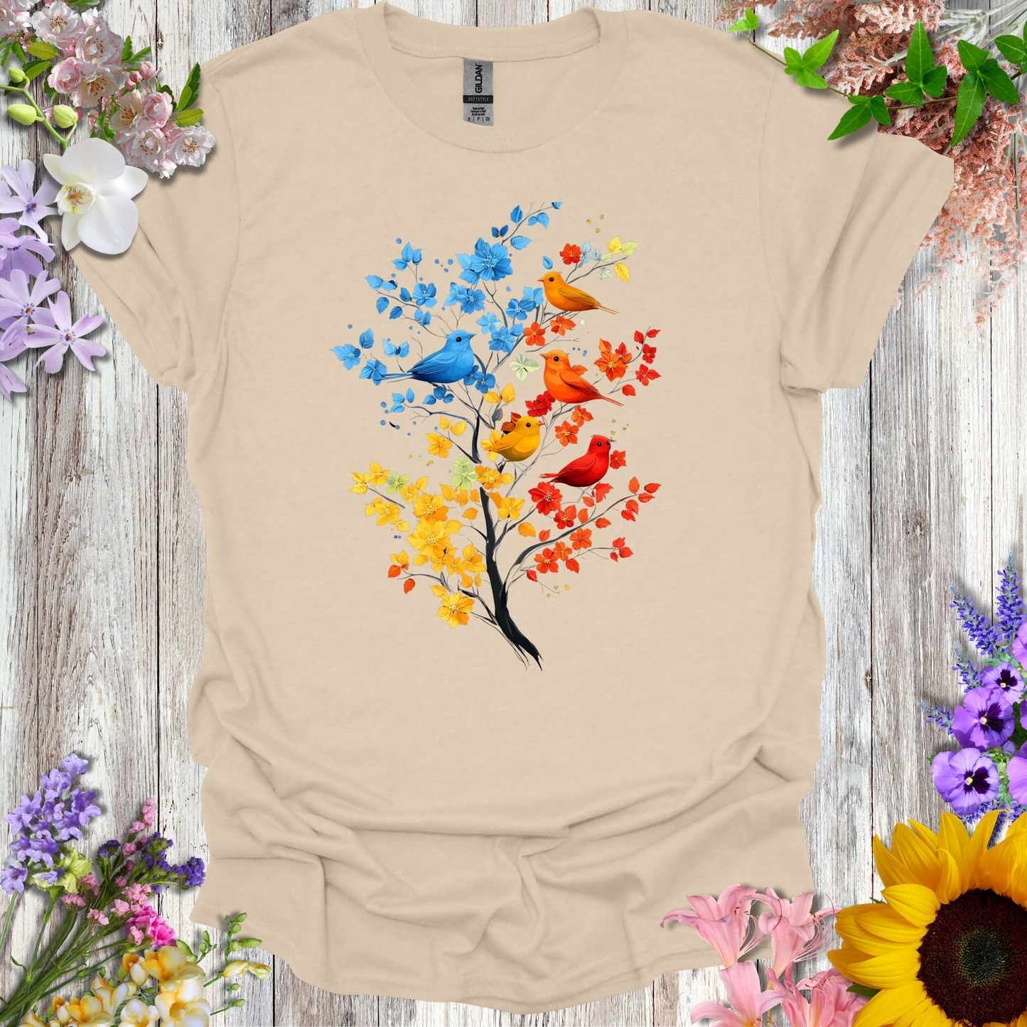 #18 Colorful Birds/Tree T-Shirt