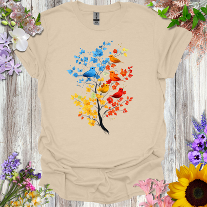 #18 Colorful Birds/Tree T-Shirt