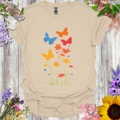 #231 Butterflies & Flowers T-Shirt