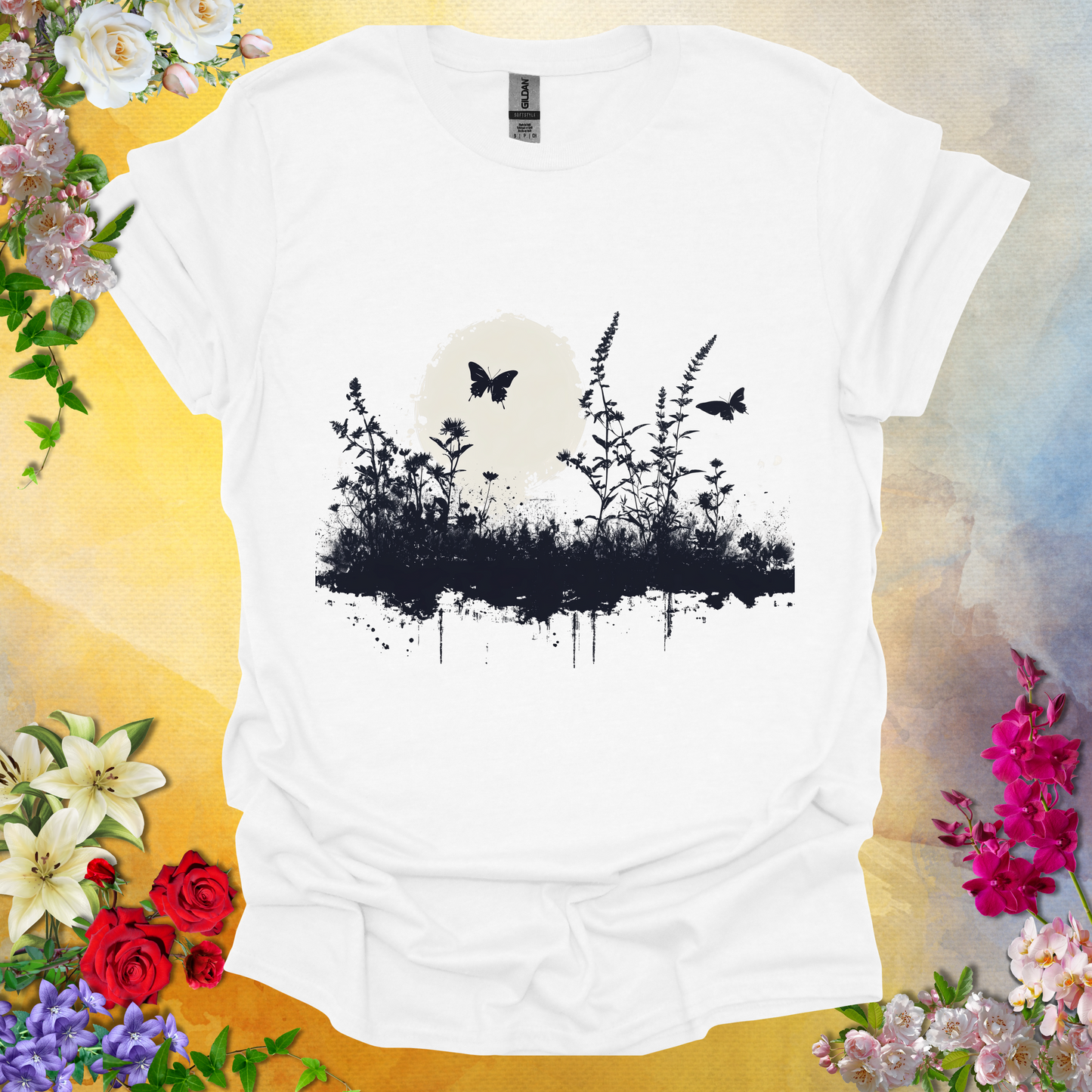 #218 Butterflies Wild Flowers T-Shirt