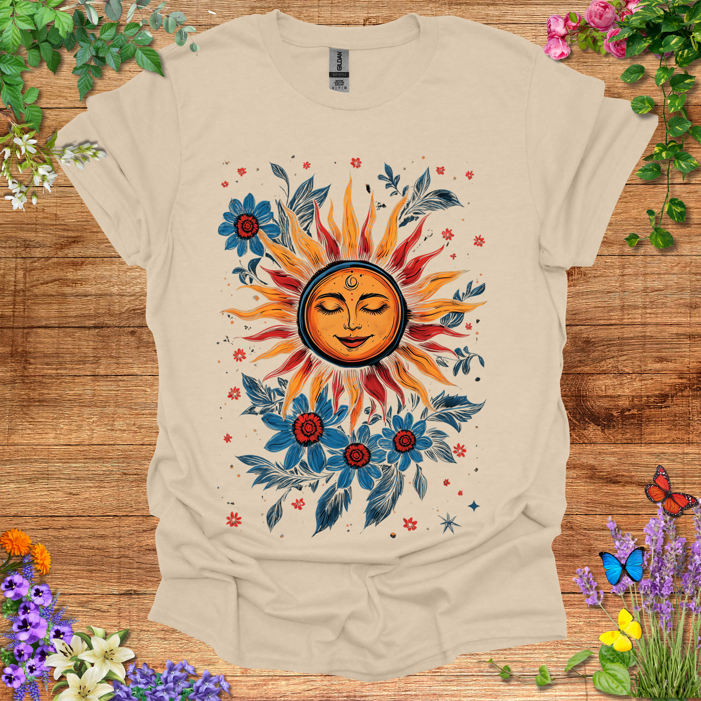#160 Sun & Flowers T-Shirt