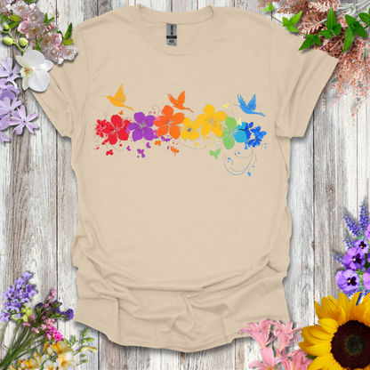 #245 Floral Birds T-Shirt
