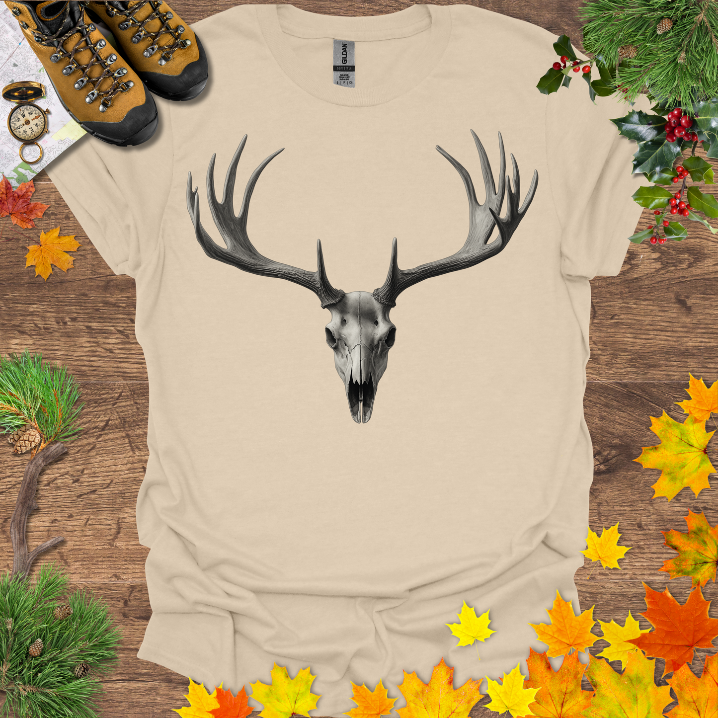 #164 Bull Elk Skull T-Shirt