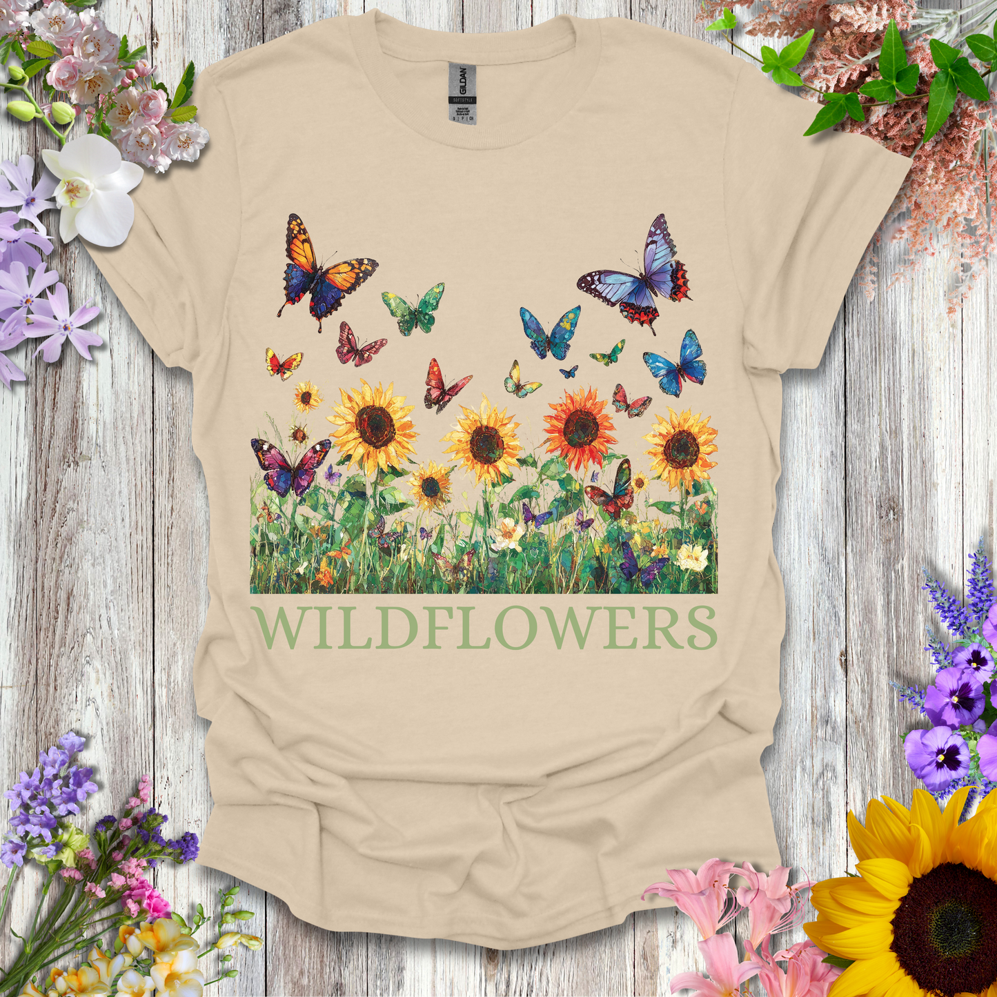 #46 Butterfly WildFlowers T-Shirt