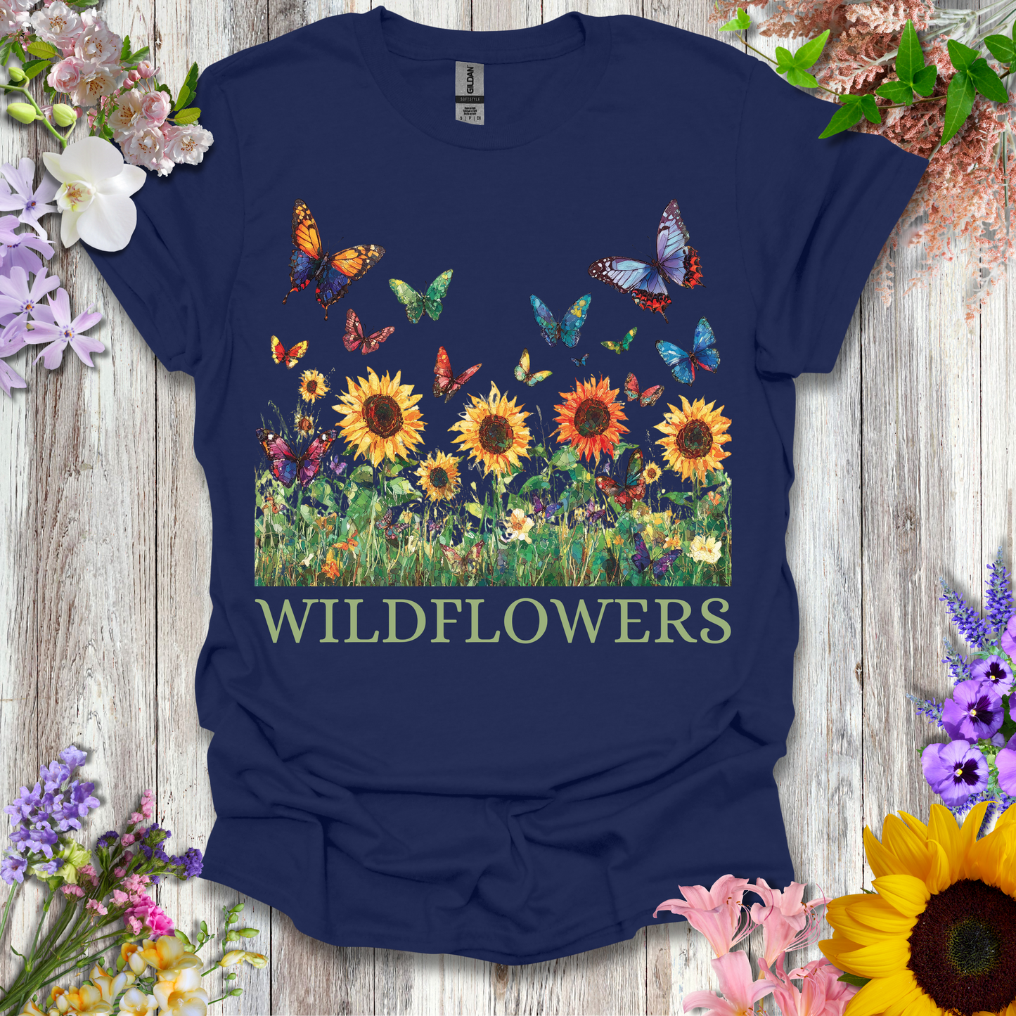 #46 Butterfly WildFlowers T-Shirt