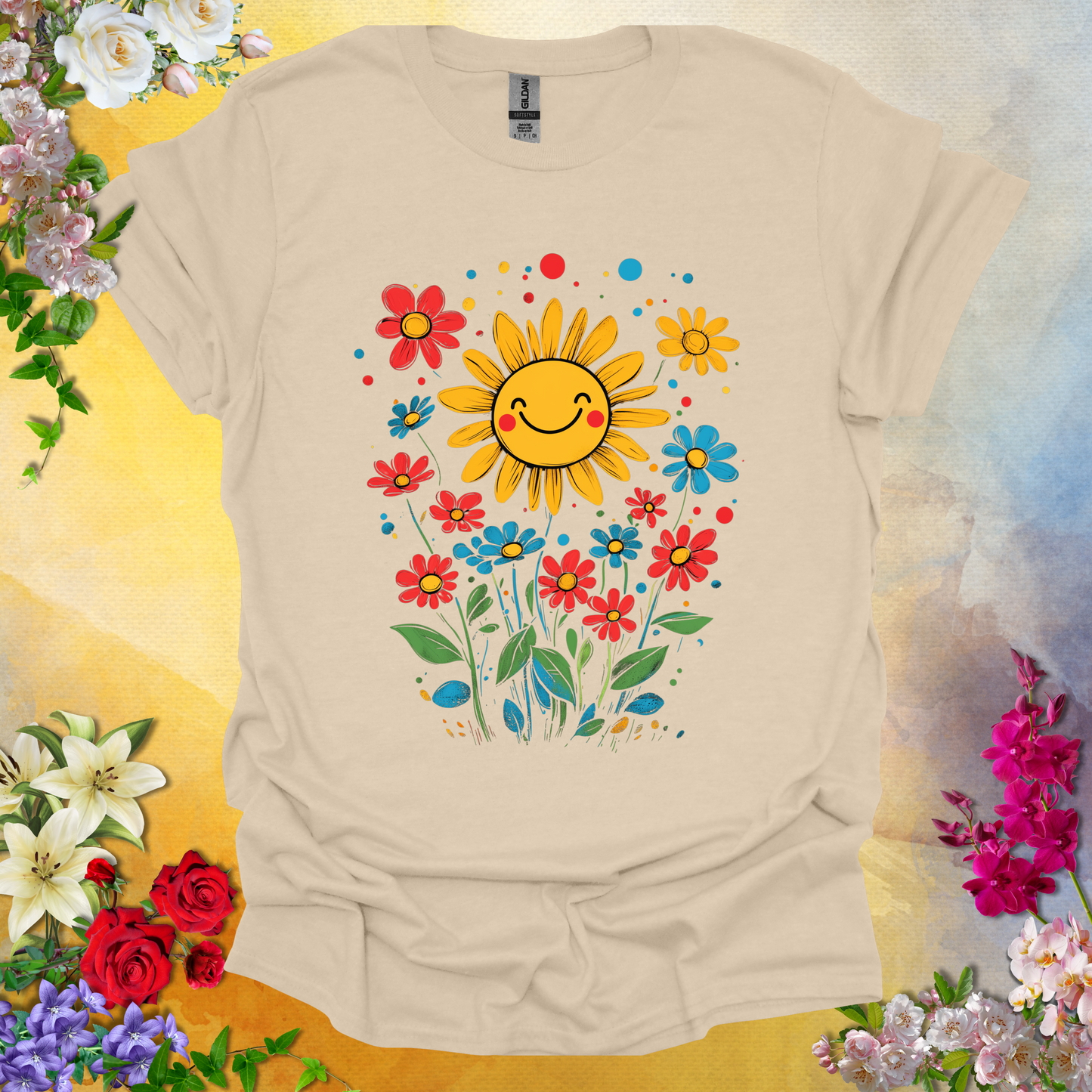 #210 Smiling Flowers T-Shirt