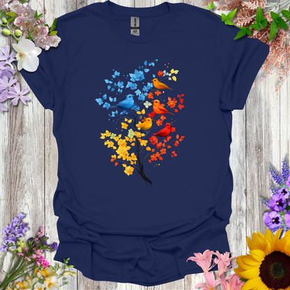#18 Colorful Birds/Tree T-Shirt
