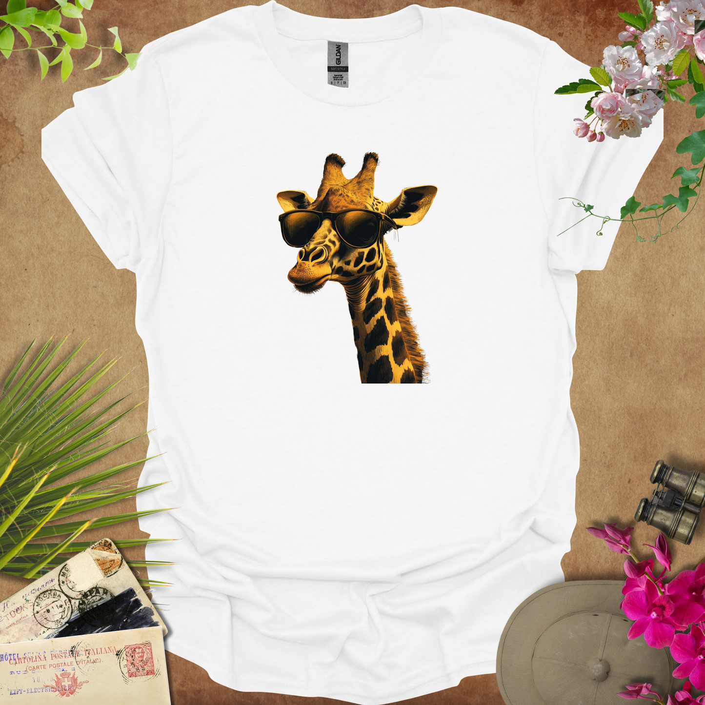 #72 Giraffe & Sunglasses T-Shirt