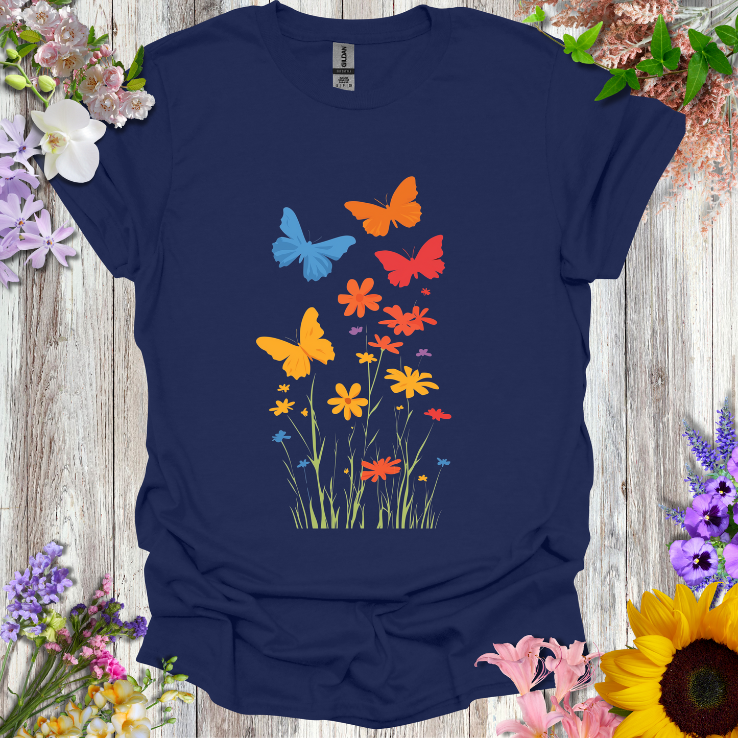 #231 Butterflies & Flowers T-Shirt