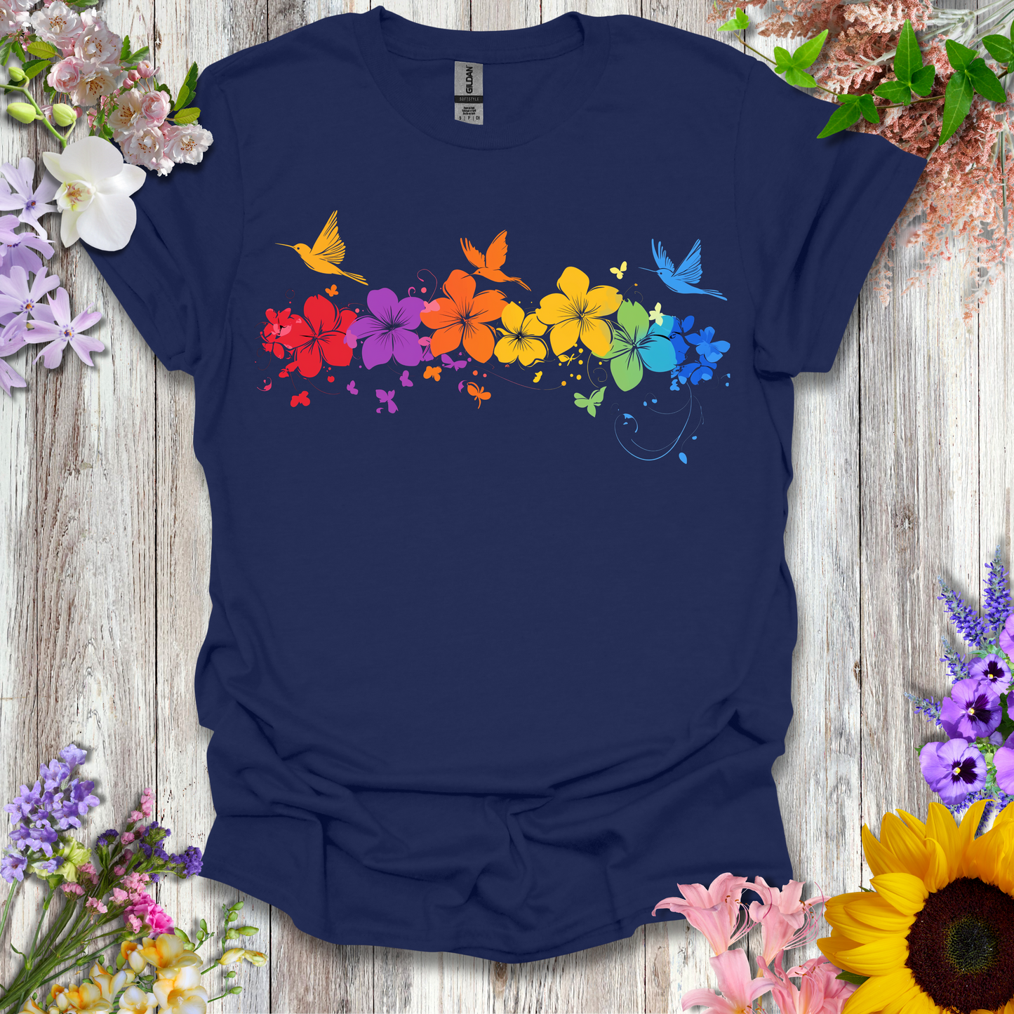 #245 Floral Birds T-Shirt