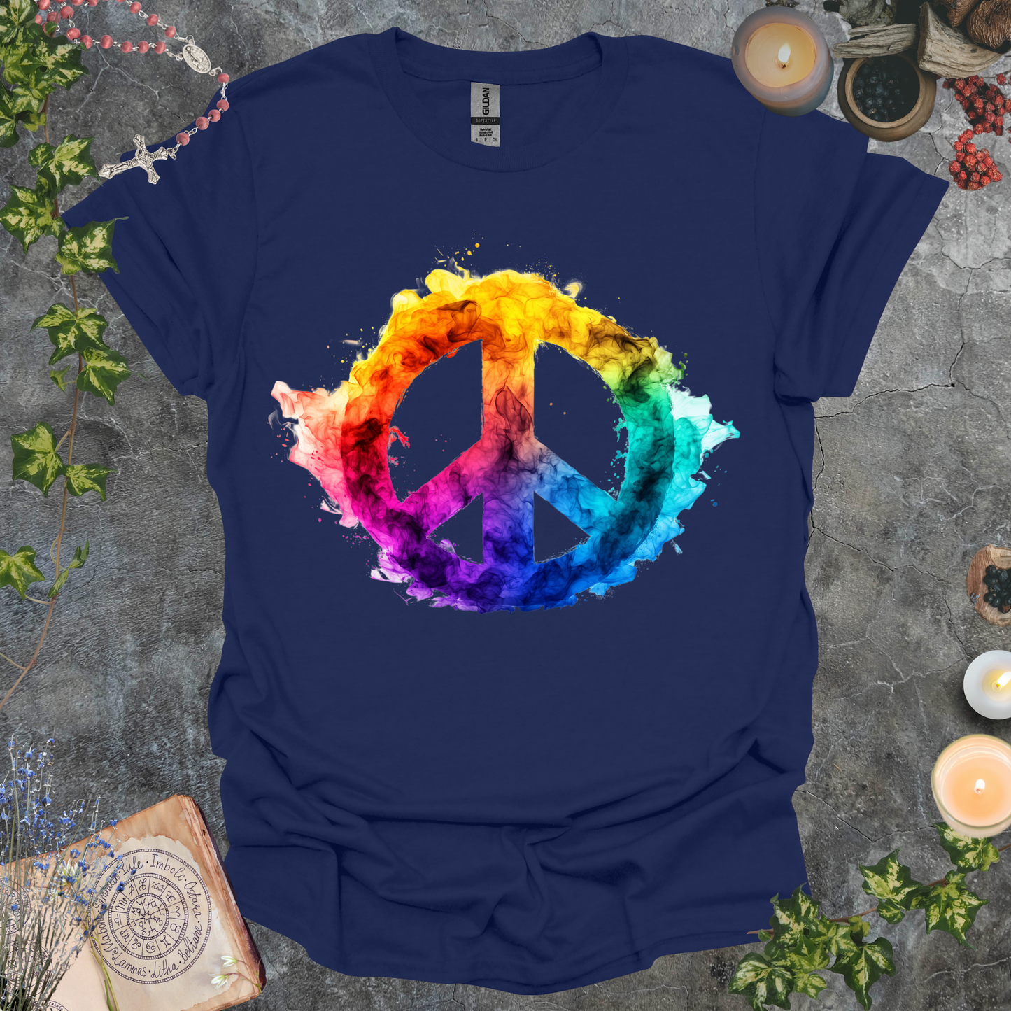 #239 Color Washed Peace Symbol T-Shirt