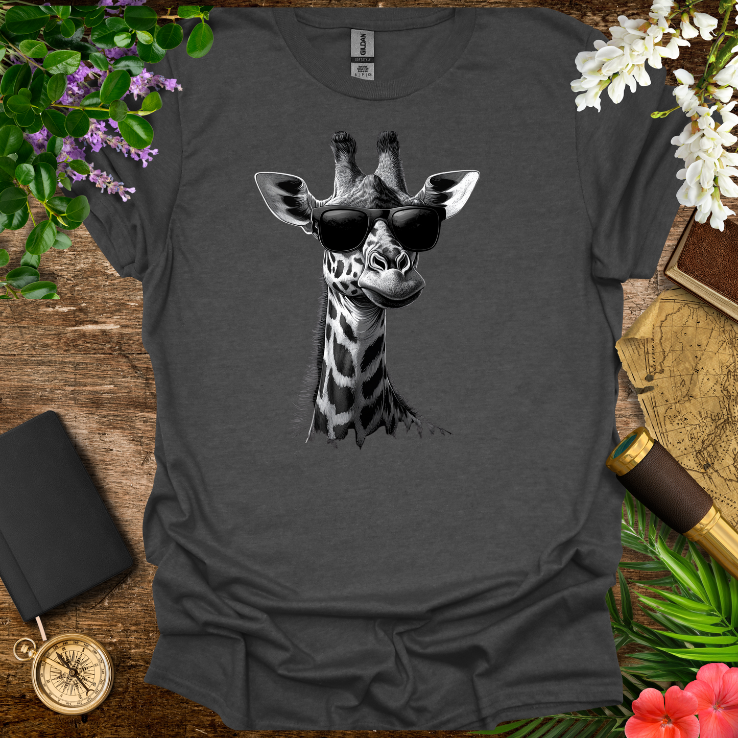 #73 Giraffe & Sunglasses T-Shirt