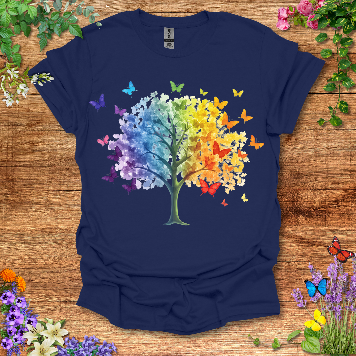 #198 Tree & Butterfly T-Shirt