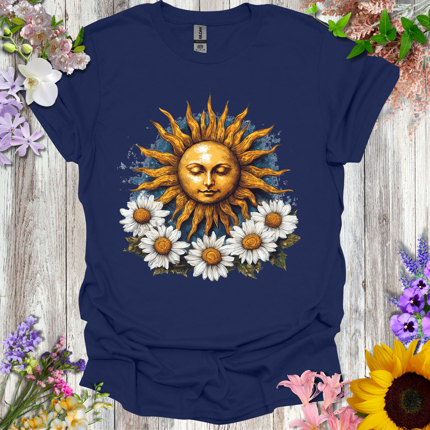 #236 Sunface & Flowers T-Shirt