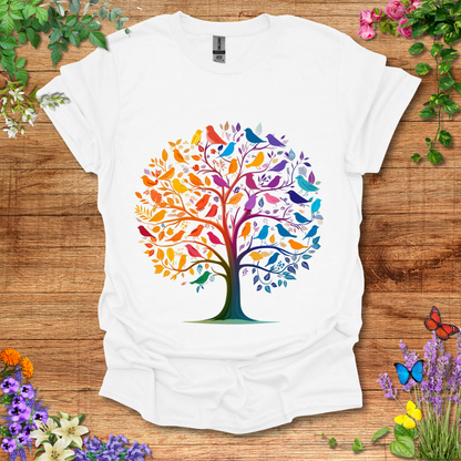 #82 Rainbow Birds & Tree T-Shirt