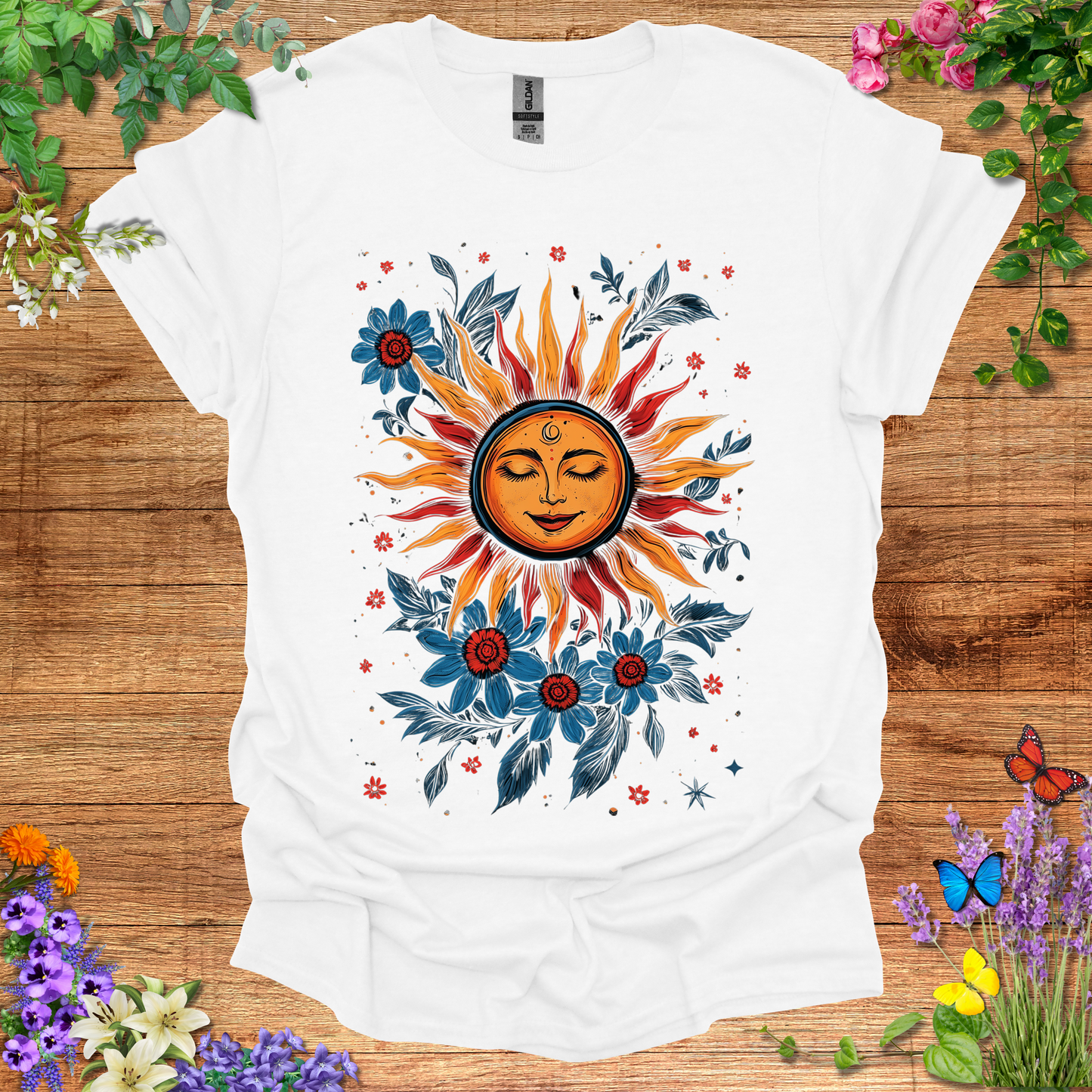 #160 Sun & Flowers T-Shirt