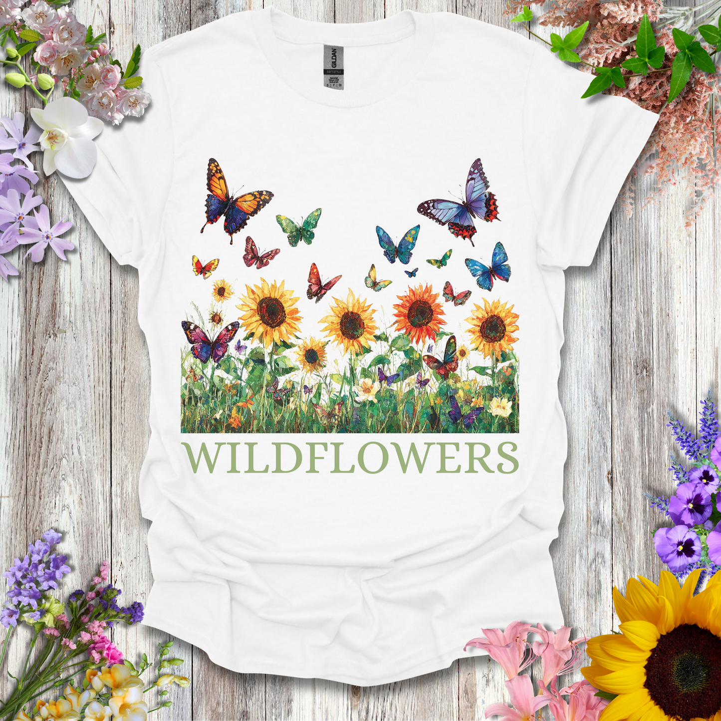 #46 Butterfly WildFlowers T-Shirt