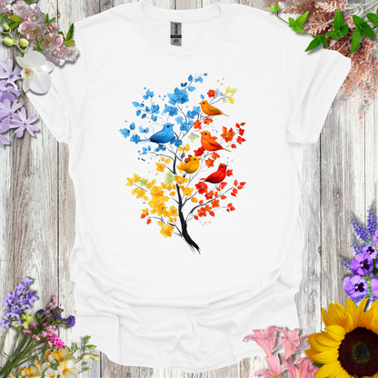 #18 Colorful Birds/Tree T-Shirt