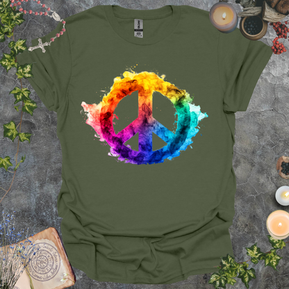 #239 Color Washed Peace Symbol T-Shirt